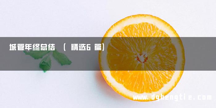 城管年终总结 (精选6篇)